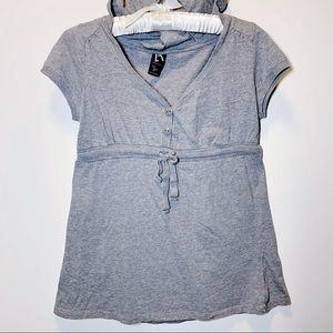Zara Tie Front Hoodie Top
